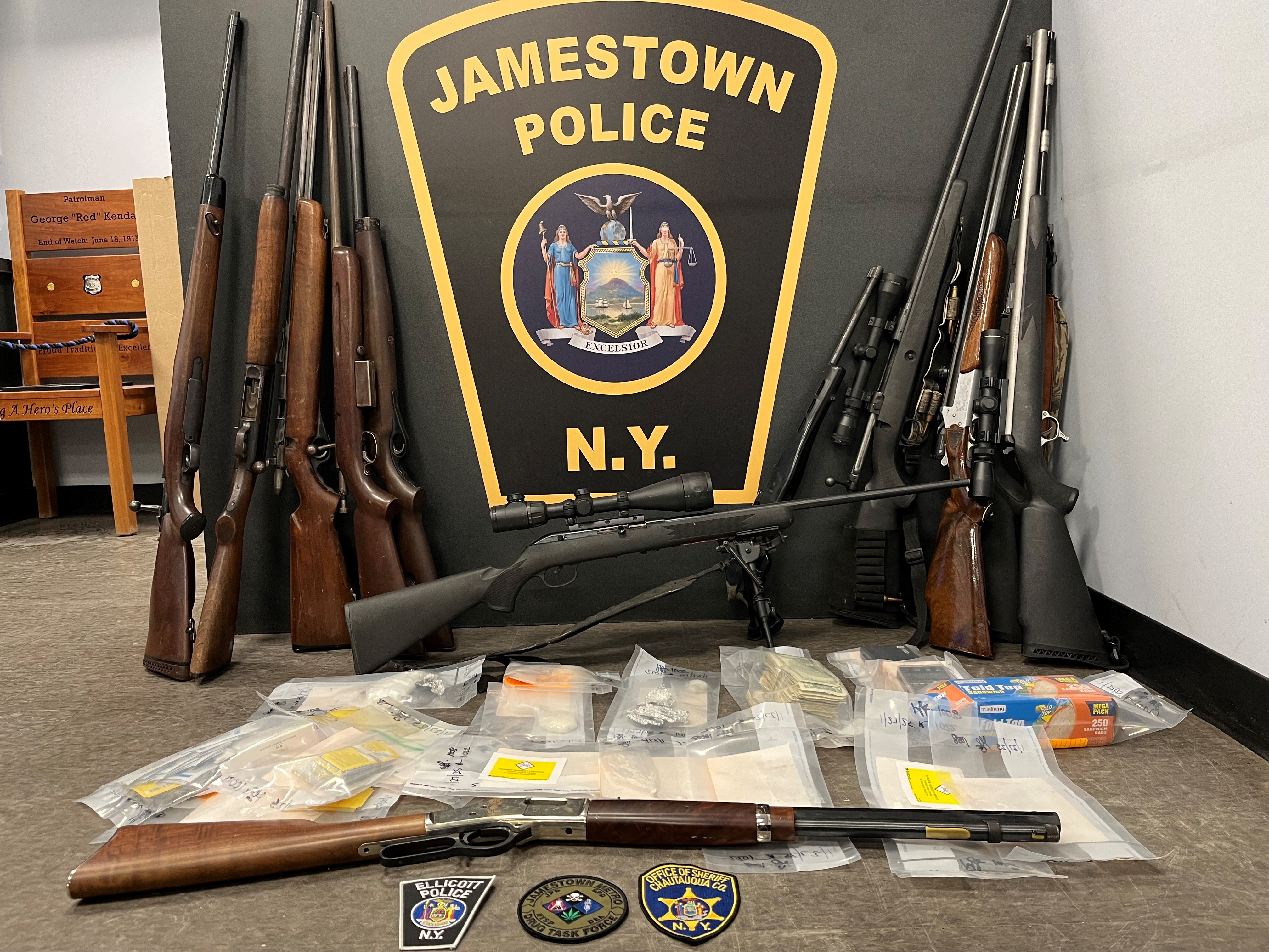 Five Arrested in Jamestown Drug and Weapons Bust Following Pursuit
