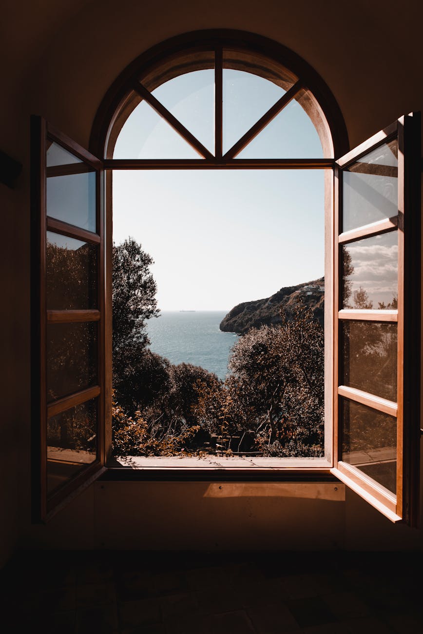 opened glass window