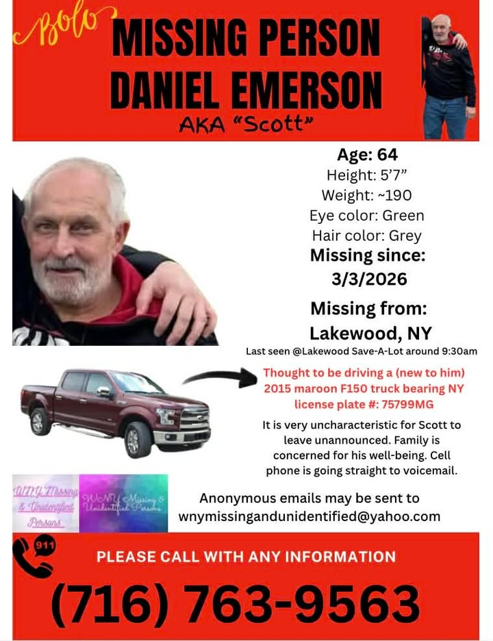 Missing Person Alert: 64-Year Old Daniel “Scott” Emerson Missing From Lakewood